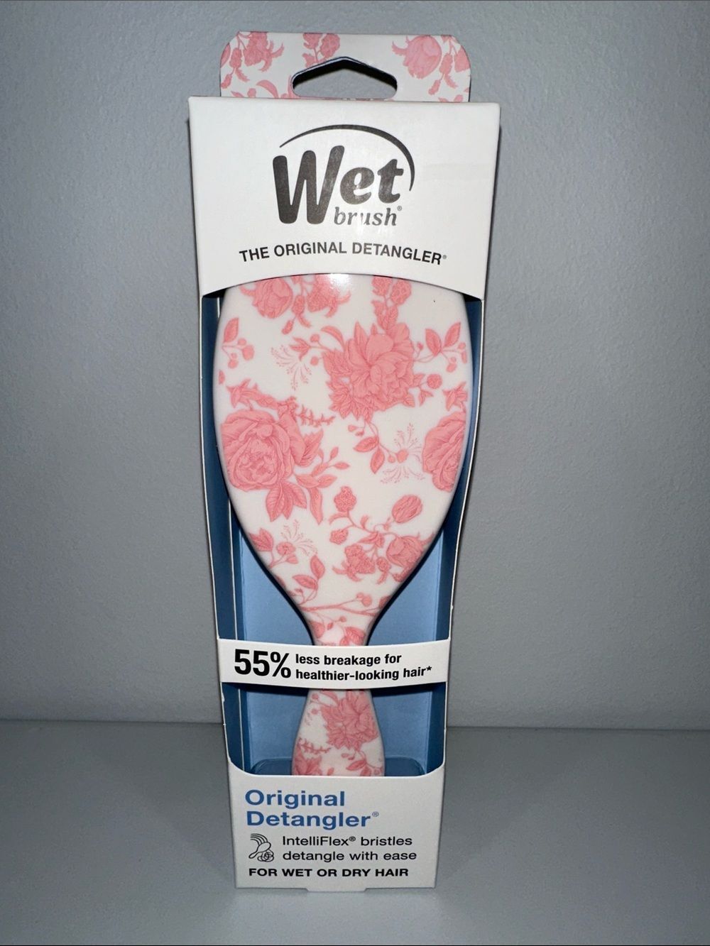 Wet Brush The Original Detangler Hair Brush Toile Rose White Pink